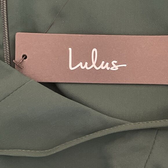 Lulus Reinette Green Midi Slip Dress L Christmas Holiday Party Event Wedding NWT - Picture 11 of 15